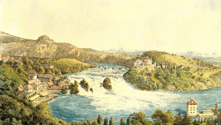 Der Rheinfall bei Schaffhausen, Aquarell von Felix Mendelssohn, entstanden auf seiner vierten und letzten Schweiz-Reise im Jahr 1847 © Staatsbibliothek zu Berlin