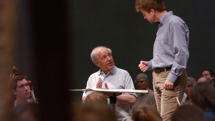 Meisterkurs Dirigieren bei Pierre Boulez anlässlich der Lucerne Festival Academy 2004 © Priska Ketterer / Lucerne Festival