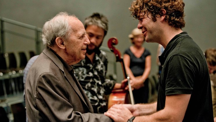 Pablo Heras-Casado and Pierre Boulez in 2012 © Priska Ketterer / Lucerne Festival