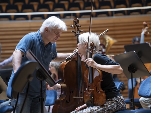 ... and in 2025 with Veronika Hagen at a rehearsal of the Lucerne Festival Orchestra