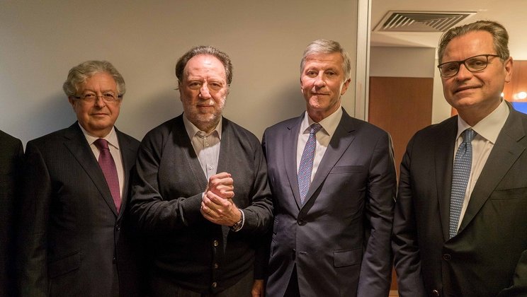 Dr. Jean-Jaques de Dardel (The Ambassador of Switzerland to China), Maestro Riccardo Chailly (Music Director), Dr. Rolf Dörig (chairman of The Adecco Group), Michael Haefliger (Artistic and Executive Director Lucerne Festival) © Oliver Becker / Lucerne Festival