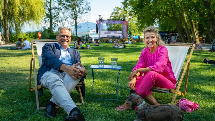 Michael Haefliger and Anne-Sophie Mutter at Inseli © Malte Unger / Lucerne Festival