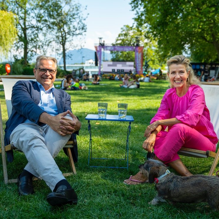 Michael Haefliger and Anne-Sophie Mutter at Inseli © Malte Unger / Lucerne Festival