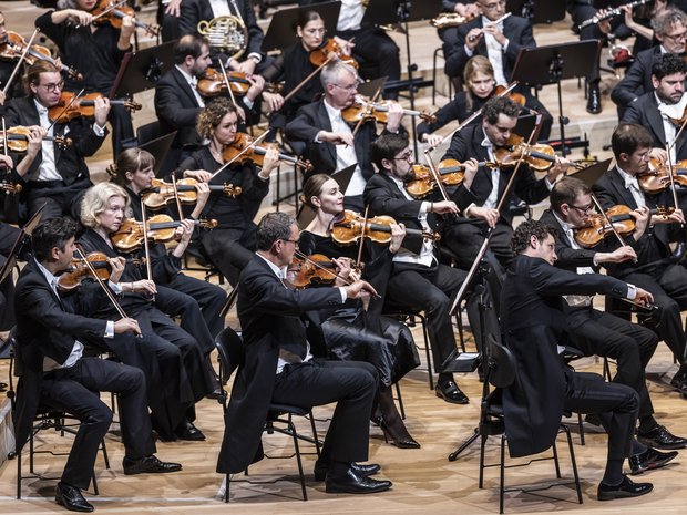 First violins of the Lucerne Festival Orchestra