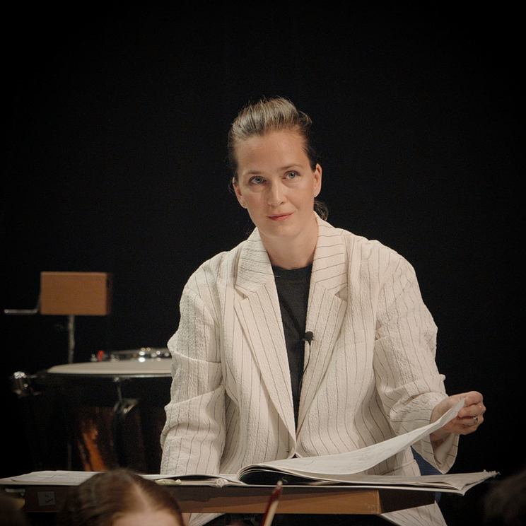 Elena Schwarz at the Master Class for the participants of the Contemporary-Conducting Program © Marcel Babazadeh