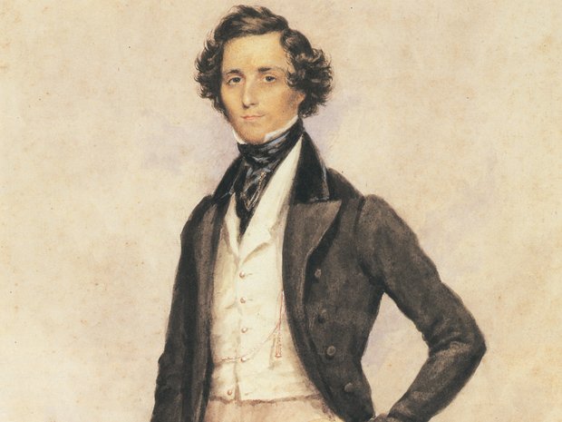 Felix Mendelssohn, Aquarell von James Warren Childe, 1829