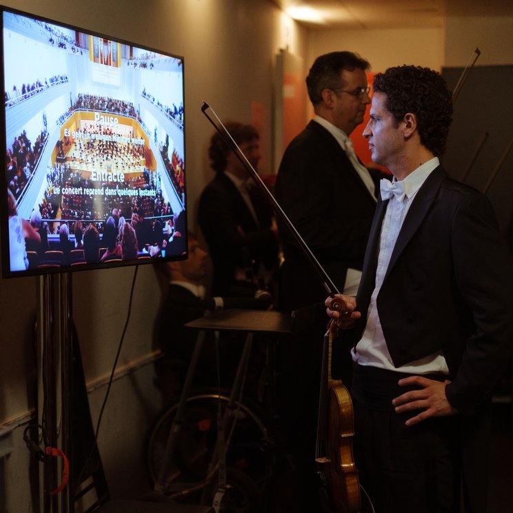 Backstage bei einer Konzertübertragung mit dem Lucerne Festival Orchestra © Geoffroy Schied / Lucerne Festival