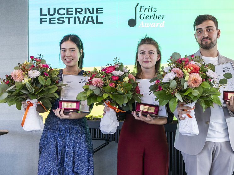 Hedi Yang, Hortense Airault und Antonio Gaggiano © Patrick Hürlimann / Lucerne Festival