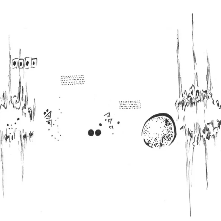 Leah Asher, “For/Sok” for three voices, detail of the graphic score © Leah Asher