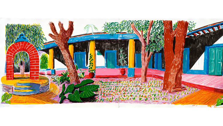 David Hockney, «Hotel Acatlan: Second Day», 1984–85, Lithografie auf Papier, 67 x 92 cm, Tate: Schenkung des Künstlers 1993 © David Hockney / Tyler Graphics Ltd.