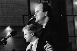 Wolfgang Rihm and Sir George Benjamin in the Von Moos-Stahlhalle 1997 © Georg Anderhub/Lucerne Festival