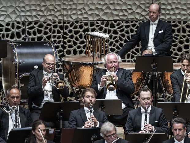 Brass and woodwind sections of the Lucerne Festival Orchestra