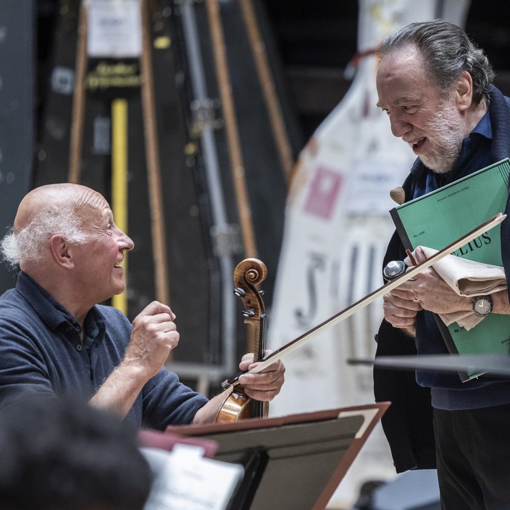 Riccardo Chailly und Wolfram Christ in der Probe © Patrick Hürlimann / Lucerne Festival