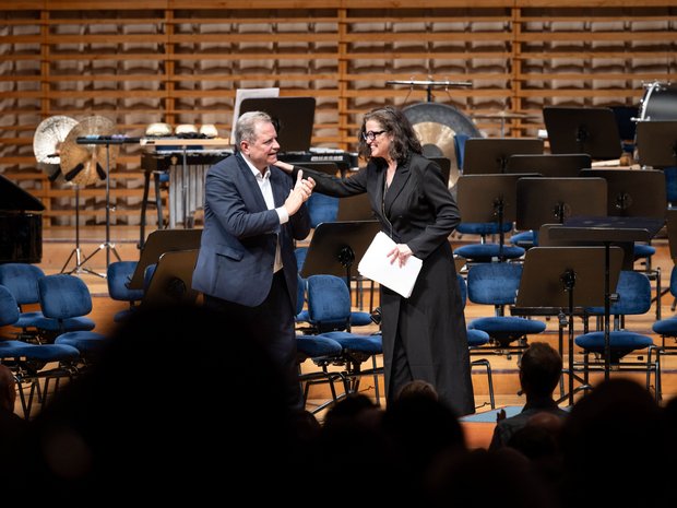 Graziella Contratto delivers the laudatio on Michael Haefliger