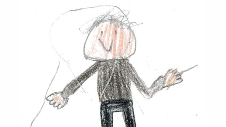 Kinderzeichnung eines Dirigenten