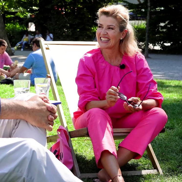 Anne-Sophie Mutter and Thomas Adès discuss Thomas Adès' "Air" © Lucerne Festival