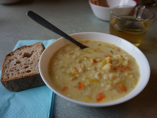 Zur Stärkung gibt's eine warme Suppe