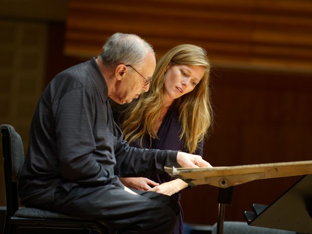 2011: Boulez und Barbara Hannigan bei der Probe von «Pli selon Pli»