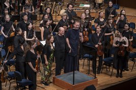 Liza Lim mit Peter Rundel und Marco Blaauw © Priska Ketterer/Lucerne Festival