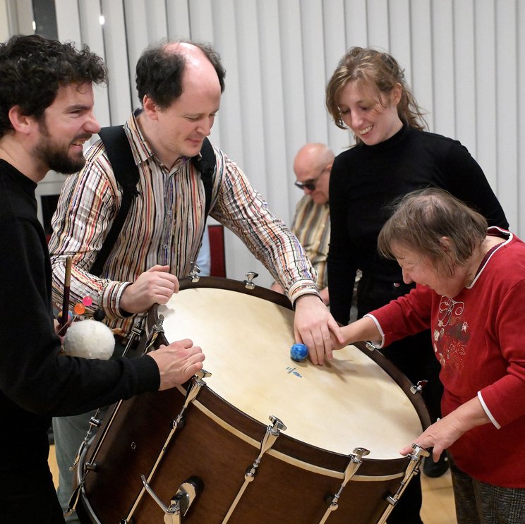 Workshop mit Rachel Koblyakov, Jack Adler-McKean und Noè Rodrigo Gisbert von Lucerne Festival Forward © Peter Fischli / Lucerne Festival