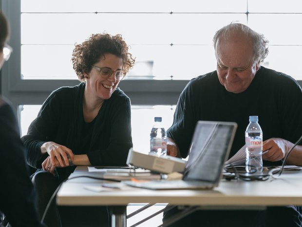 Composer Olga Neuwirth and Academy Director Wolfgang Rihm at the first edition of the Composer Seminar 2016