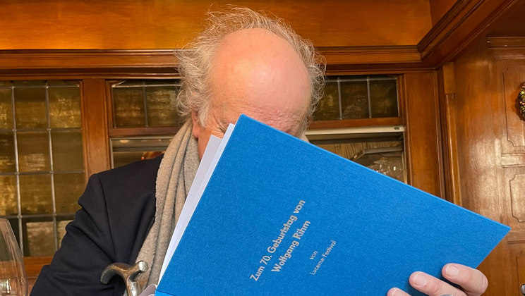 Wolfgang Rihm with his birthday book