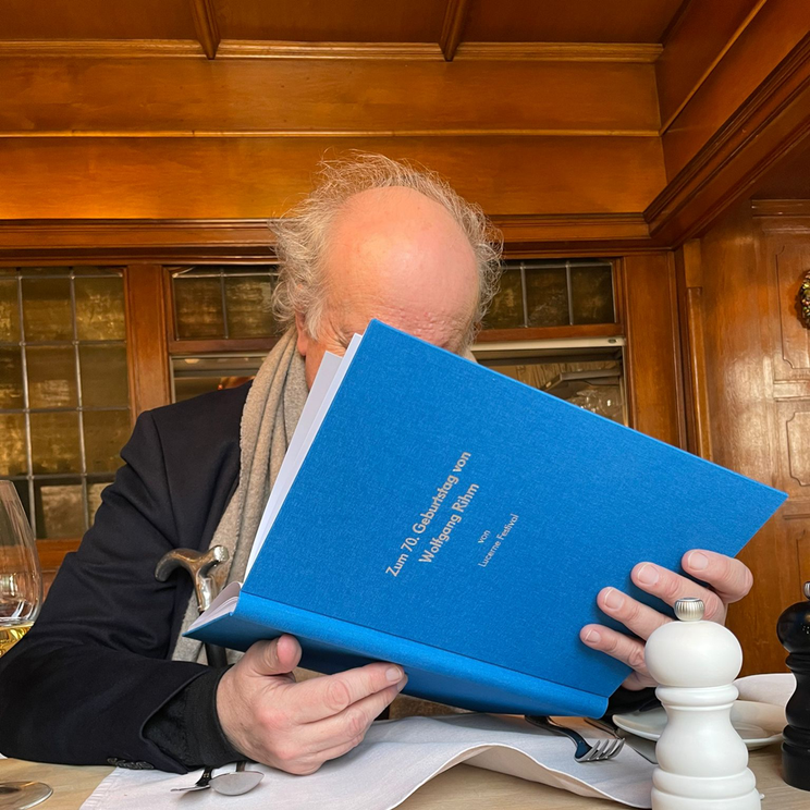 Wolfgang Rihm with his birthday book