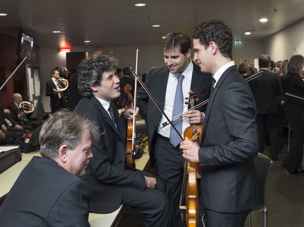 Angeregte Backstage-Gespräche im KKL Luzern, 2015